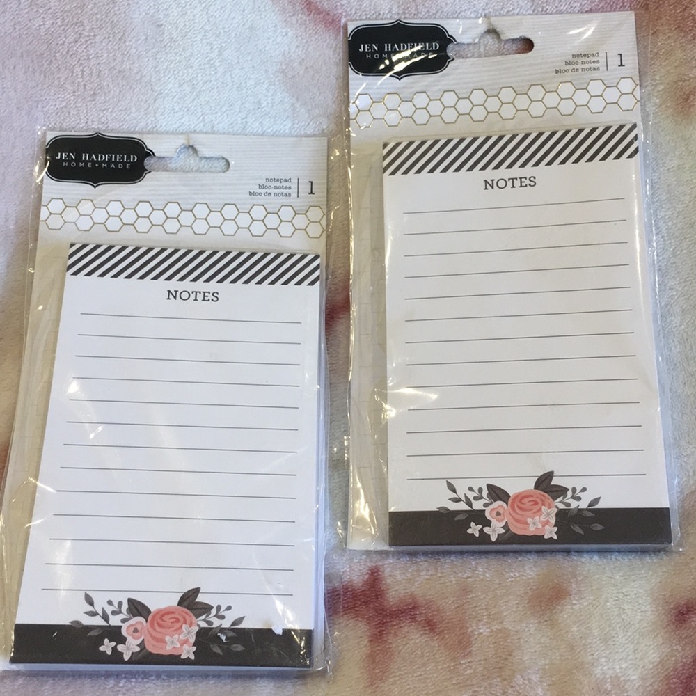 Jen Hadfield Floral Note Pads, Set of 2, NWT